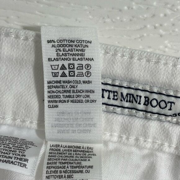 LUCKY Brand Bridgette Mini Boot White Jeans Size 8 / 29 Cropped Raw Hem Denim - Picture 8 of 10